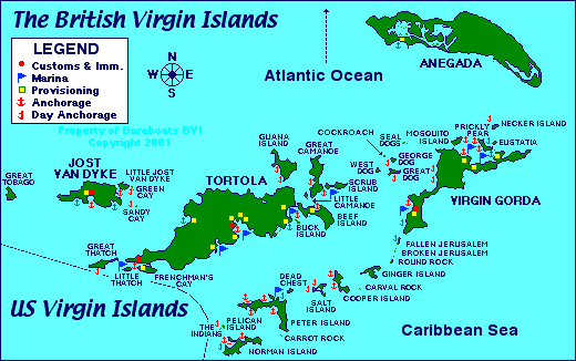 英屬維京群島,又名英屬處女島(BRITISH VIRGIN ISLANDS-BVI)是距離PUERTO RICO以東大約60英里,地處加勒比海的,由40多個(gè)島嶼所組成的島國(guó),面積只有155平方公里,人口只有15000人。
